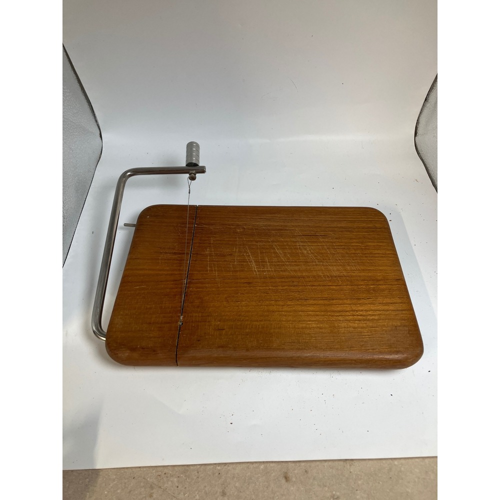 Good Wood Genuine Teak Cheese Slicer Cutter‎ Board Thailand Vintage